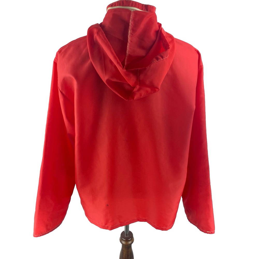 Cranbrook Vtg 50s 60s Hoodie Full Zip Windbreaker Jacket Red Nylon‎ Rockabilly - Picture 5 of 13
